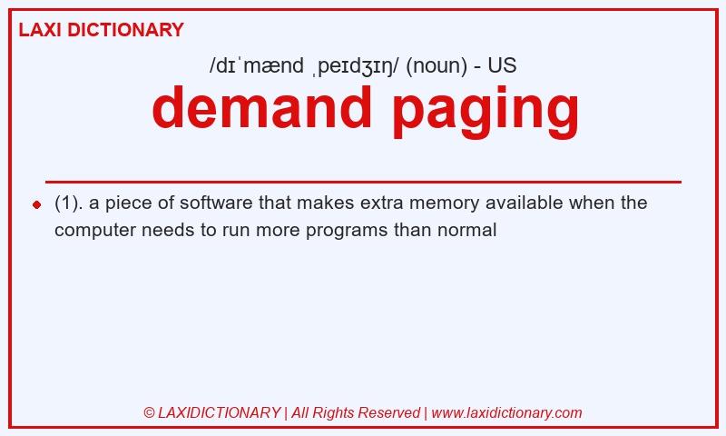 Definition demand paging in American English