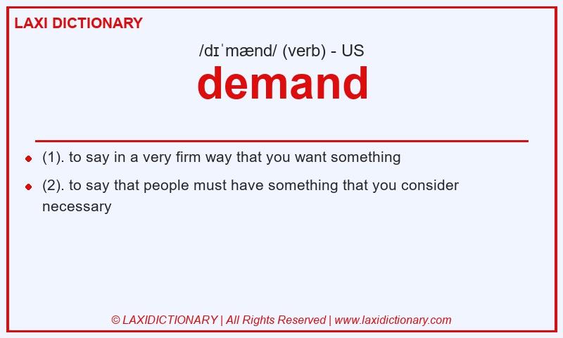 Definition demand in American English