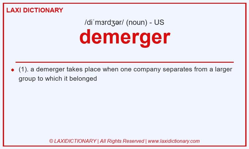 Definition demerger in American English