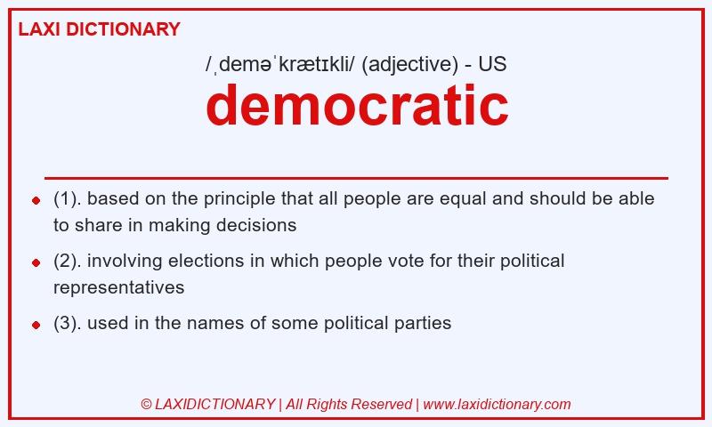 Definition democratic in American English