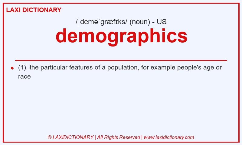 Definition demographics in American English