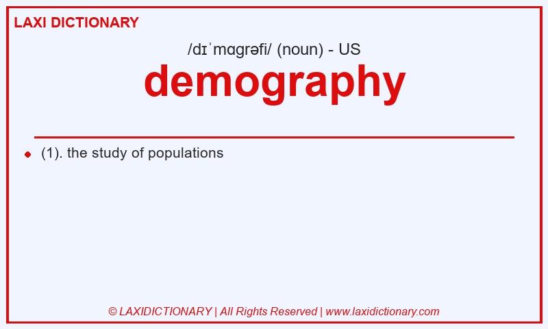 Definition demography in American English