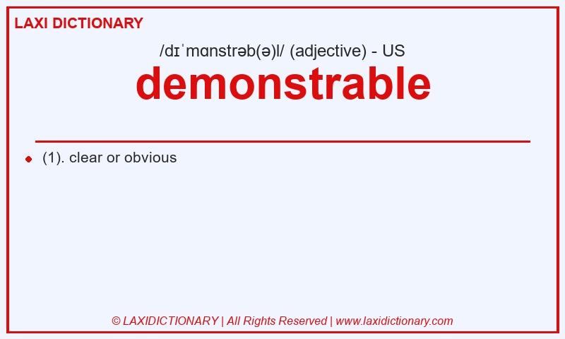 Definition demonstrable in American English