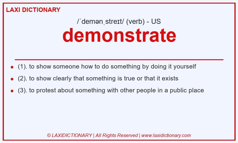 Definition demonstrate in American English
