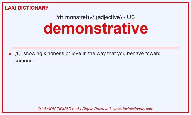 Definition demonstrative in American English