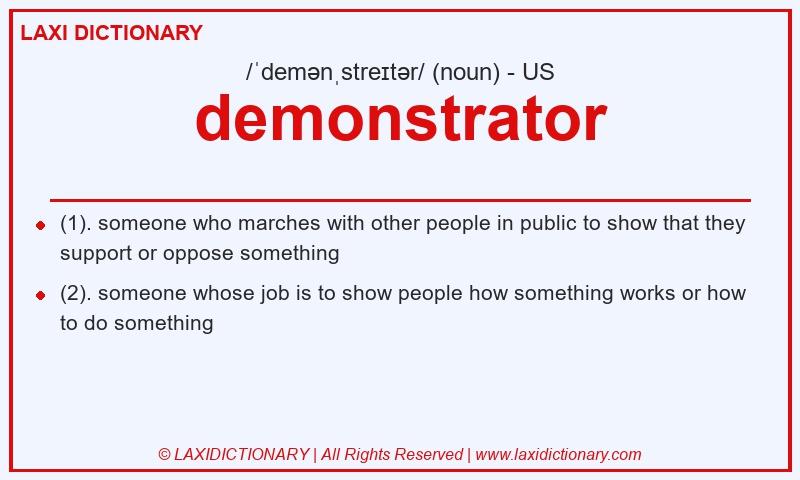 Definition demonstrator in American English