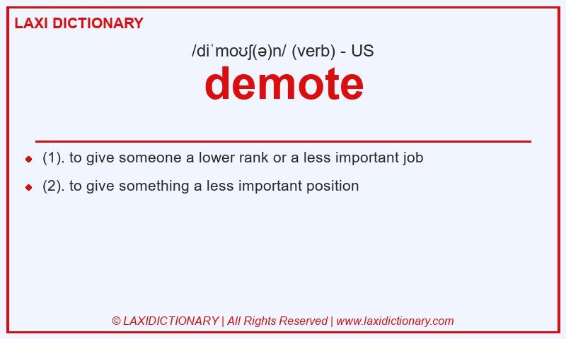 Definition demote in American English