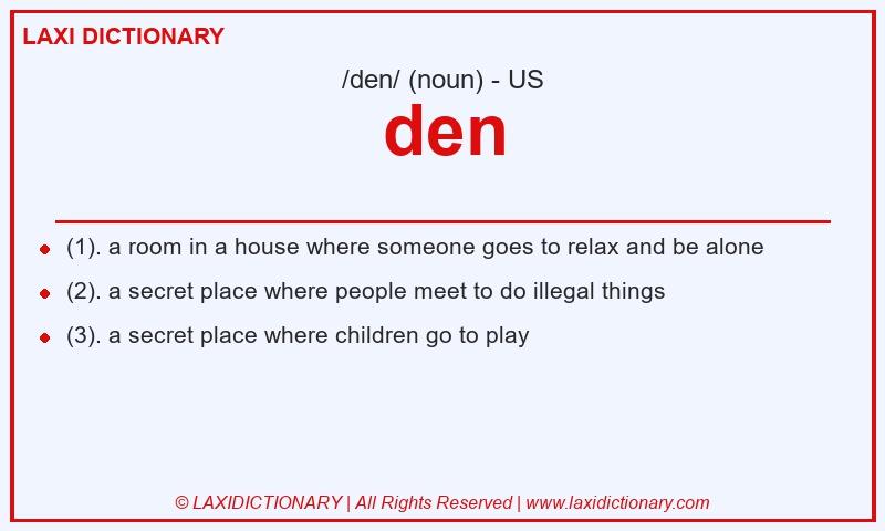 Definition den in American English