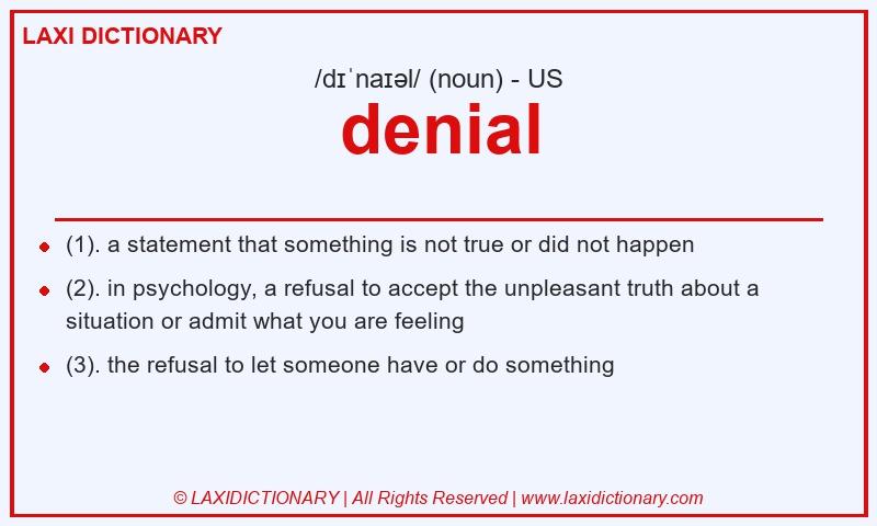 Definition denial in American English