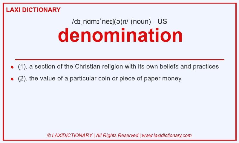 Definition denomination in American English