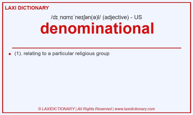 Definition denominational in American English