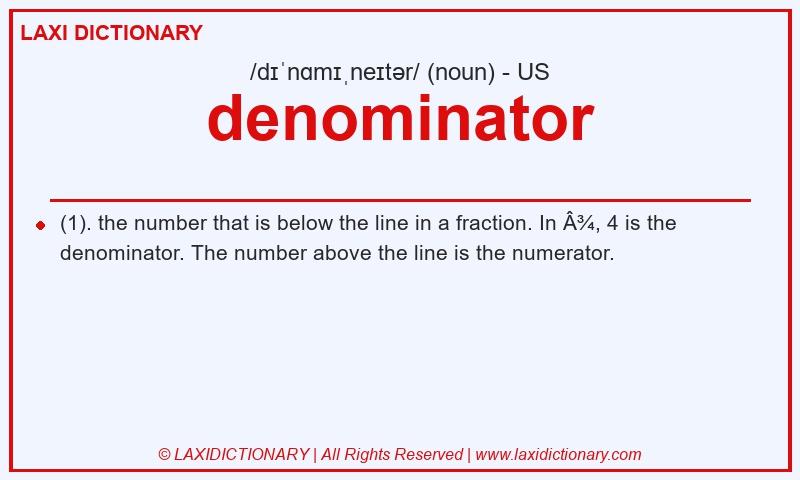 Definition denominator in American English