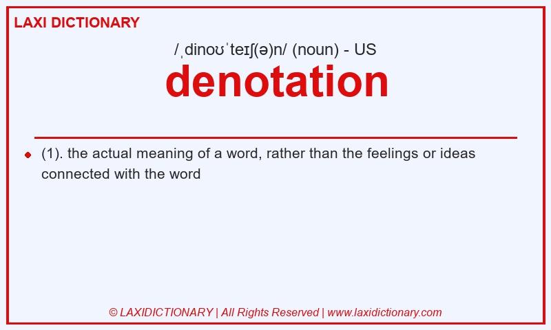 Definition denotation in American English