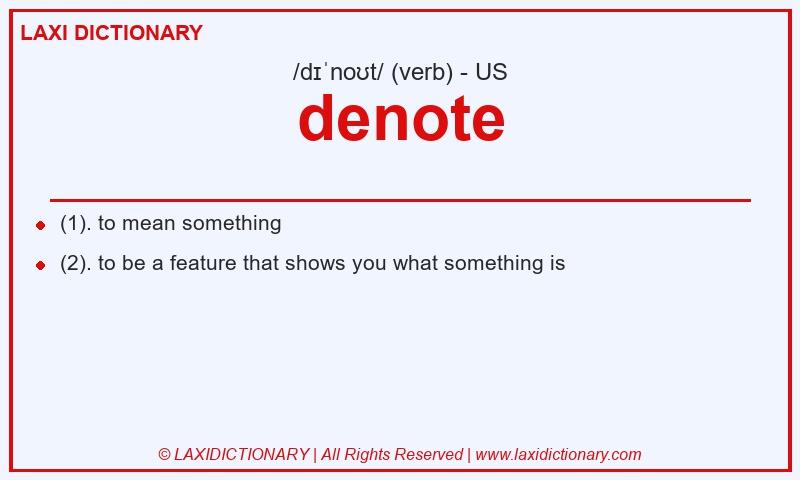Definition denote in American English