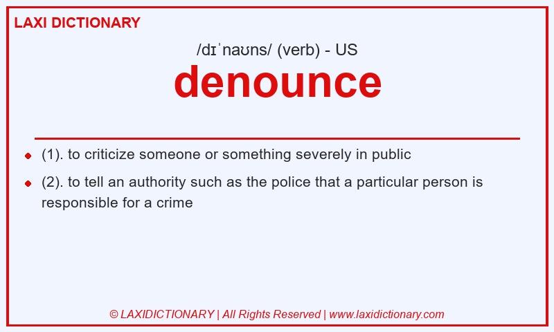 Definition denounce in American English
