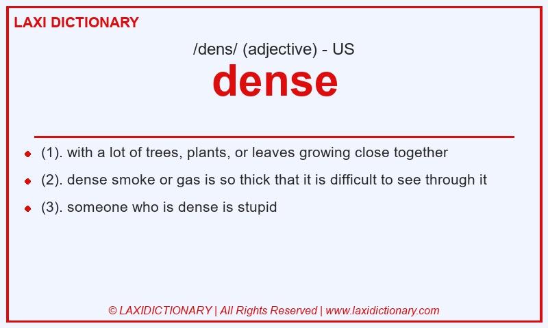 Definition dense in American English