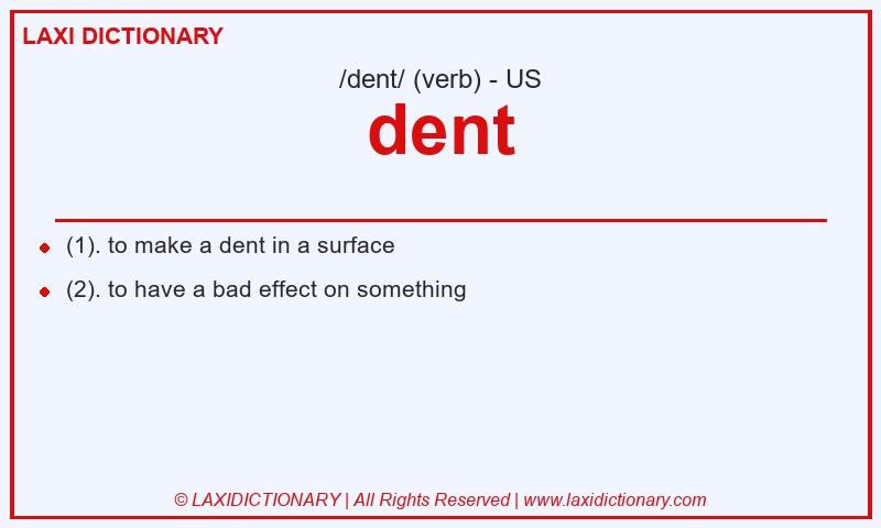 Definition dent in American English