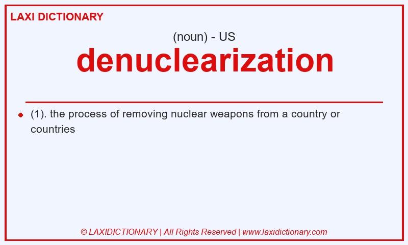 Definition denuclearization in American English
