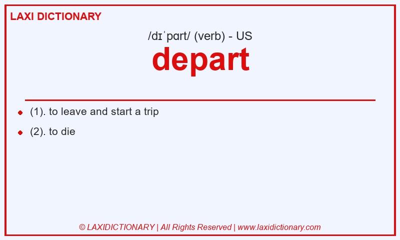 Definition depart in American English