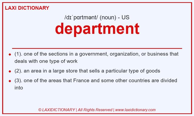 Definition department in American English