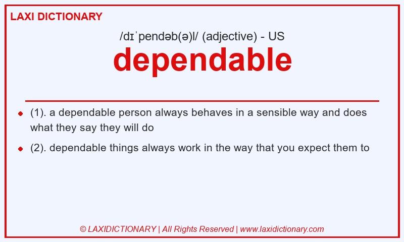 Definition dependable in American English