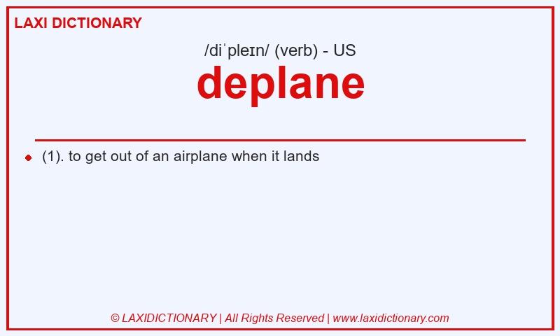 Definition deplane in American English