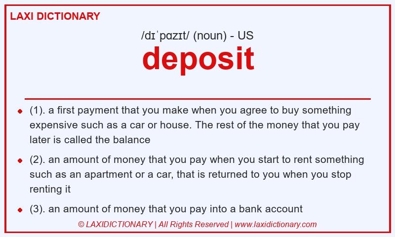 Definition deposit in American English