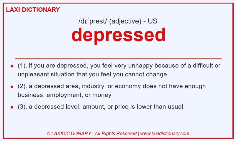Definition depressed in American English