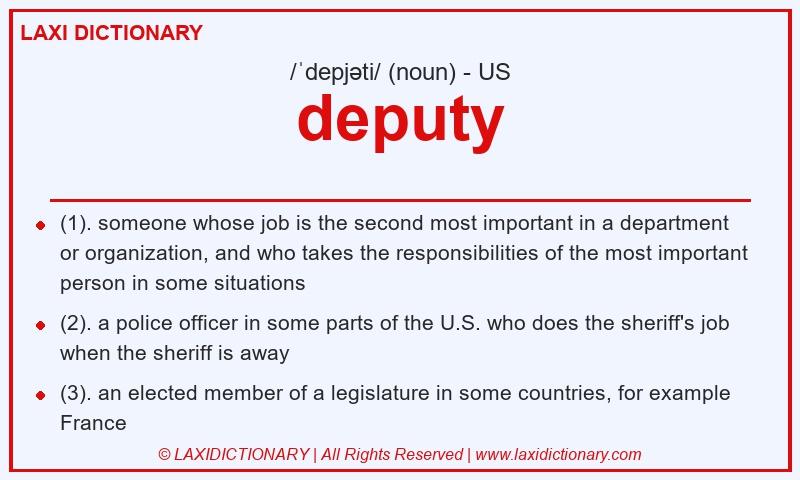 Definition deputy in American English