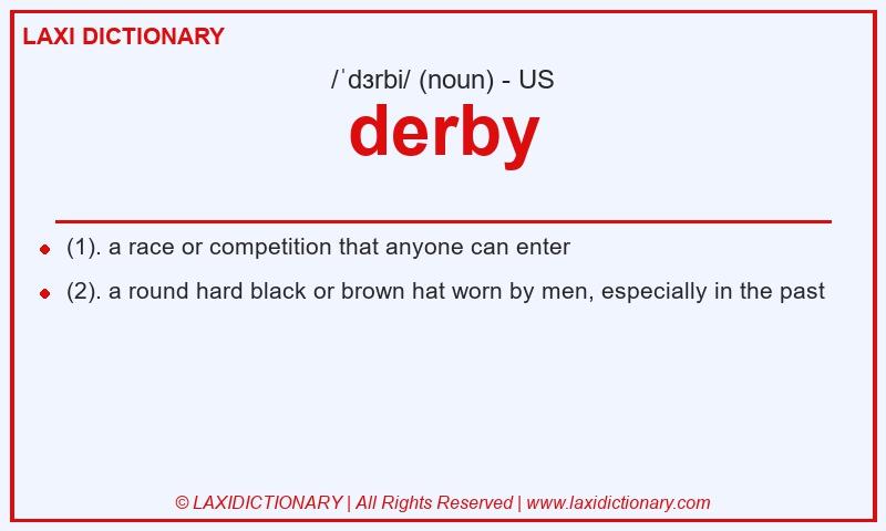 Definition derby in American English