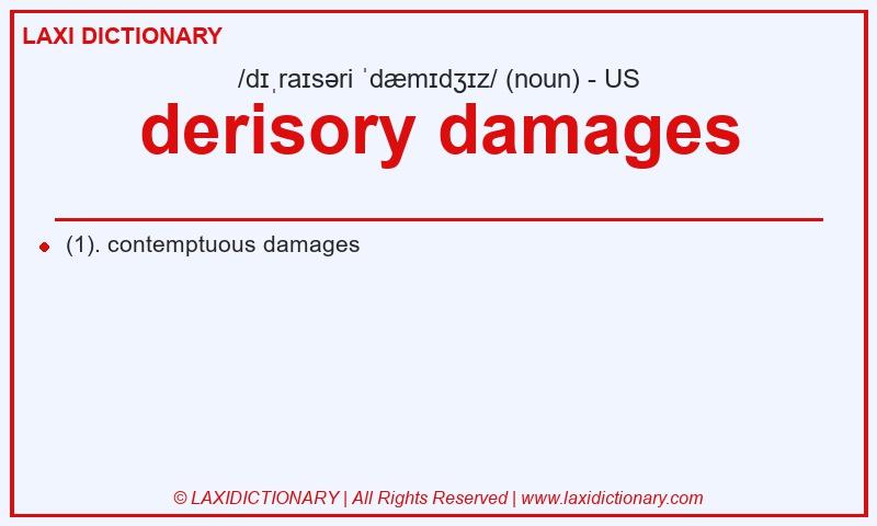 Definition derisory damages in American English