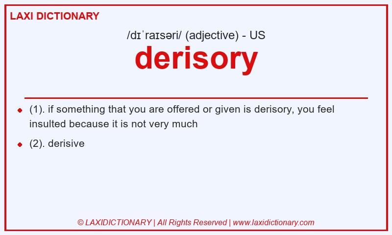 Definition derisory in American English