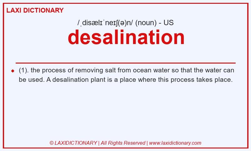 Definition desalination in American English