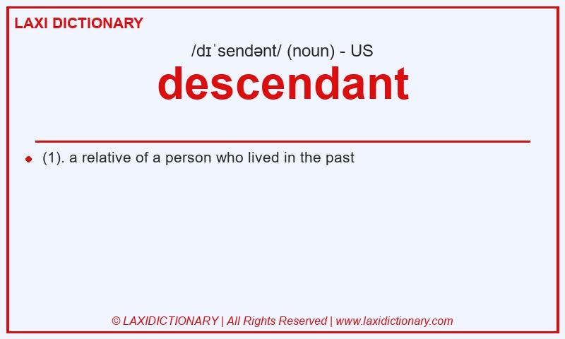 Definition descendant in American English