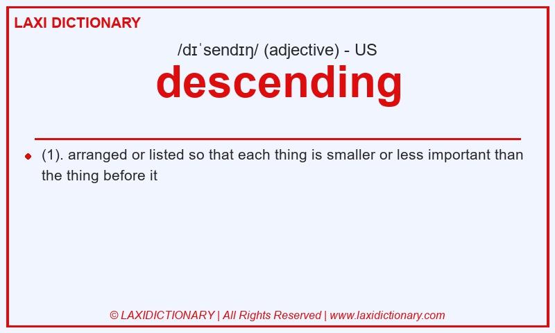 Definition descending in American English