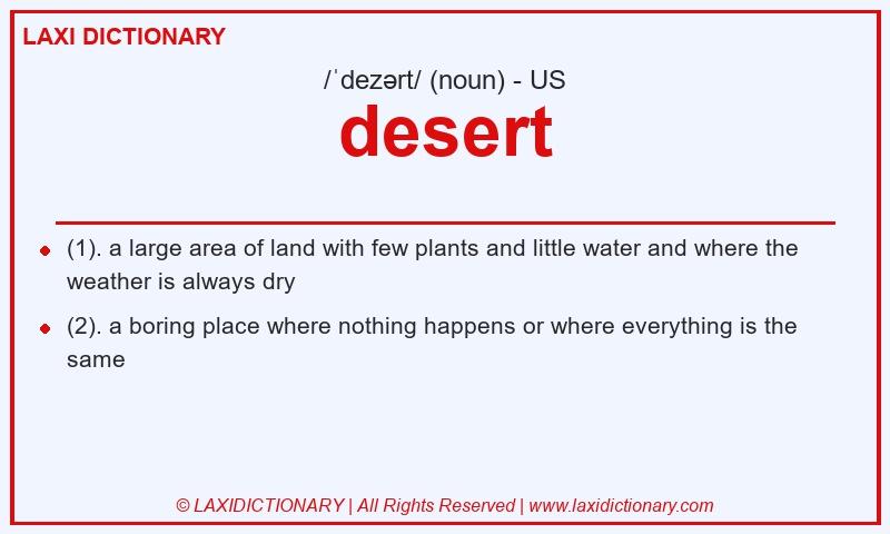 Definition desert in American English
