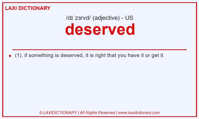 Definition deserved in American English