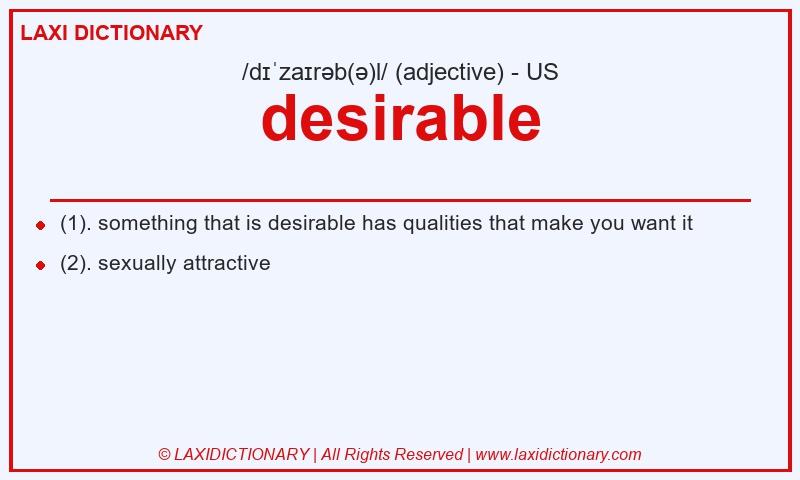 Definition desirable in American English