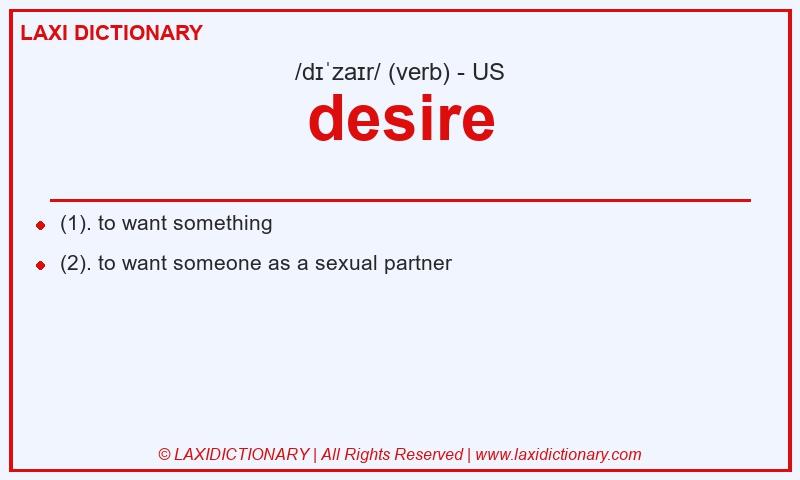 Definition desire in American English