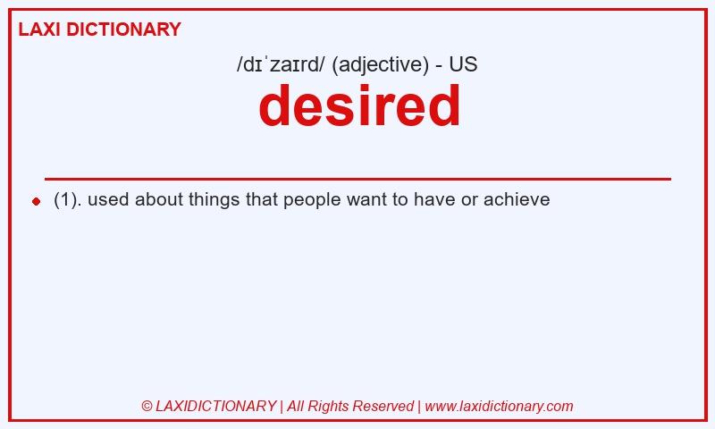 Definition desired in American English
