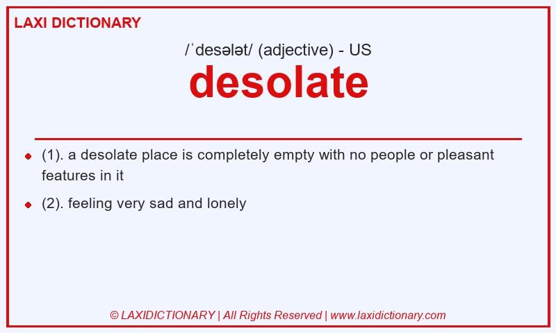 Definition desolate in American English
