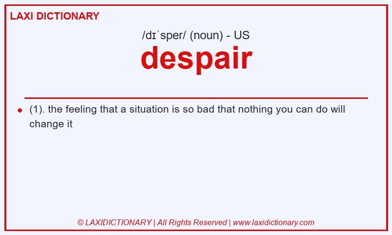 Definition despair in American English