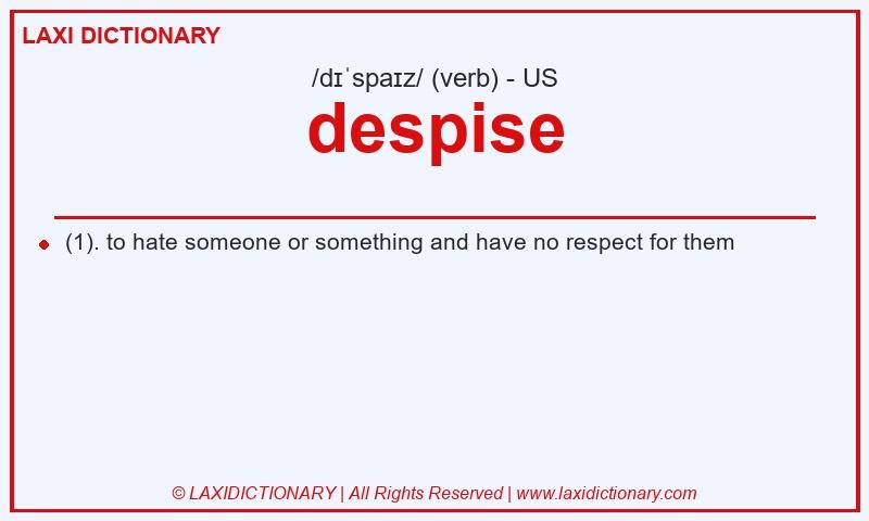 Definition despise in American English