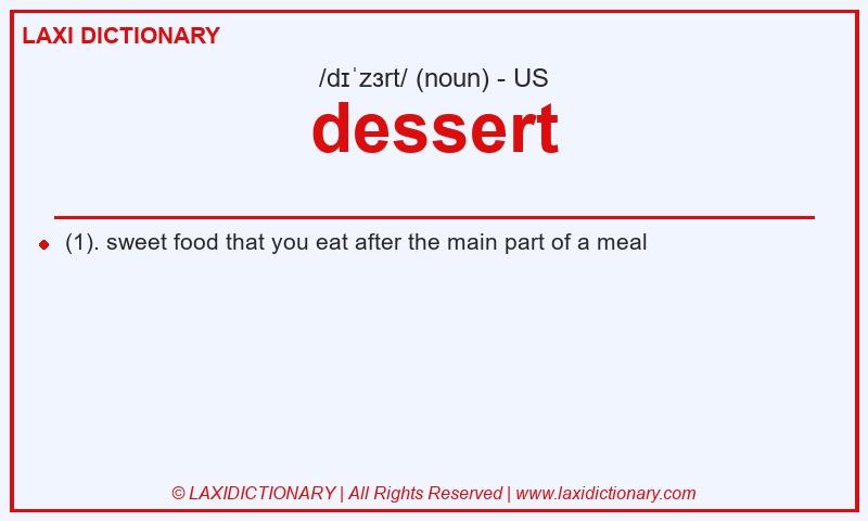 Definition dessert in American English