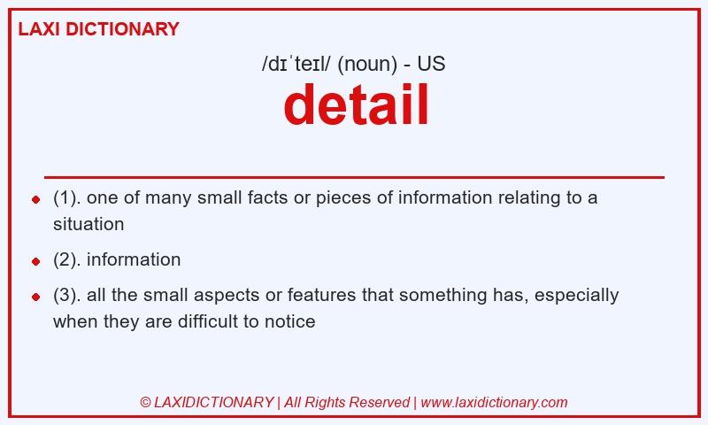 Definition detail in American English