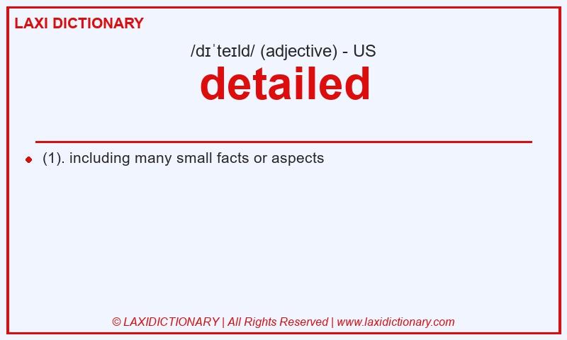 Definition detailed in American English