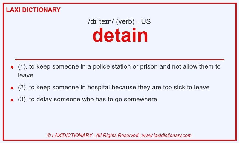 Definition detain in American English