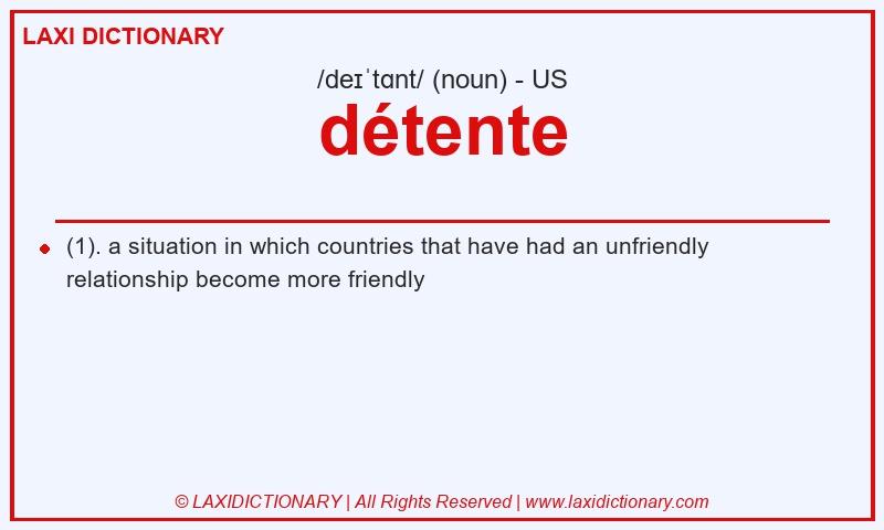 Definition détente in American English