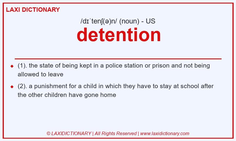 Definition detention in American English