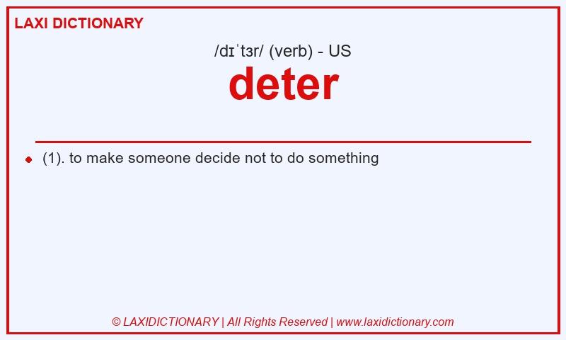 Definition deter in American English